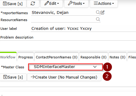 Rimo Create User mit Master Class SDMInterfaceMaster