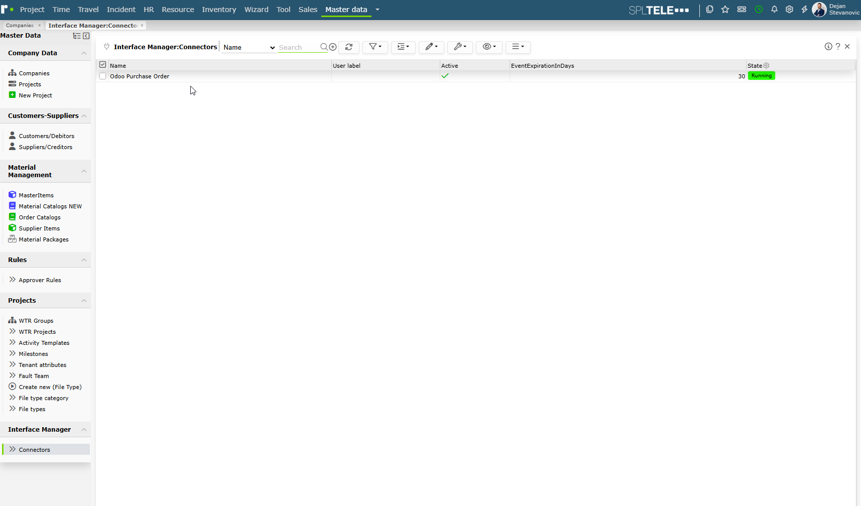 Rimo Interface Manager Connectors Odoo Purchase Order Running