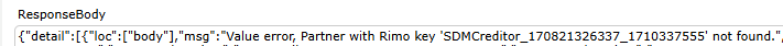 Fehler Partner with Rimo key not found