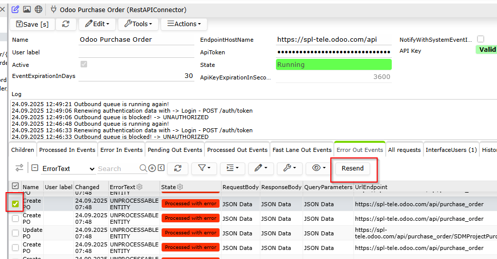 Rimo Connector Error Out Events Resend